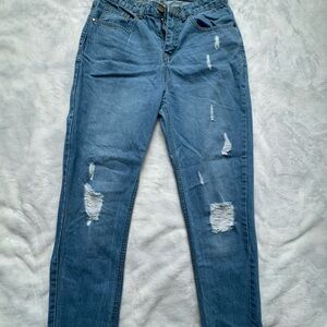 Blue Boohoo Skinny Distressed Jeans